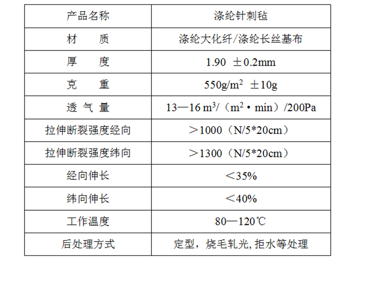 涤纶针刺毡滤袋-常温